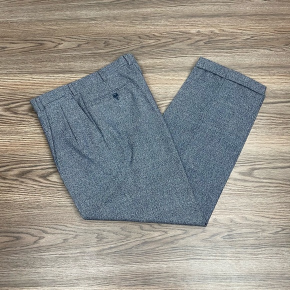 Brioni Blue/Grey Flannel Tweed Wool Pants 32